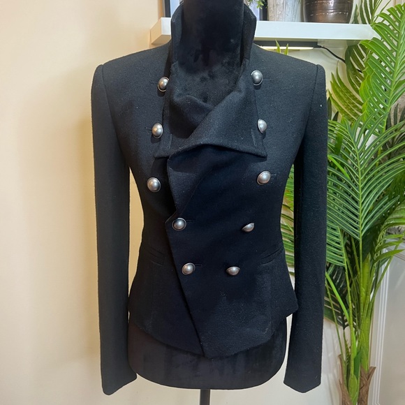 Ann Taylor Wool Double Breasted Military Style Jacket 0 - Picture 2 of 8